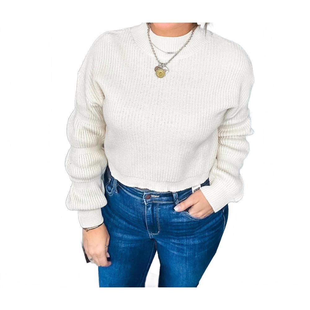 NEW POLAGRAM nothing out there long sleeve sweater in beige